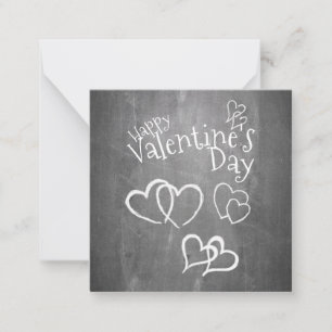 Prettige Valentijnsdag op een krijtbord Notitiekaartje
