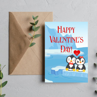 Prettige Valentijnsdag Pinguïn Paar