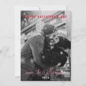 Prettige Valentijnsdag Rood Hart Paar Foto Feestdagenkaart (Voorkant)