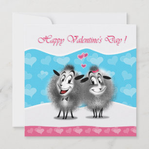 Prettige Valentijnsdag Schattige Cute Schapen Groe Feestdagenkaart
