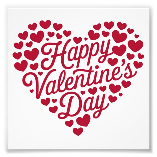Prettige Valentijnsdag Valentijn Liefde Hart Foto Afdruk (Voorkant)