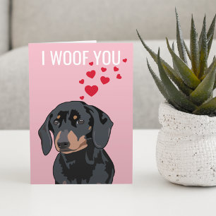 Prettige Valentijnsdag Van de Hond   Dachshund Kaart