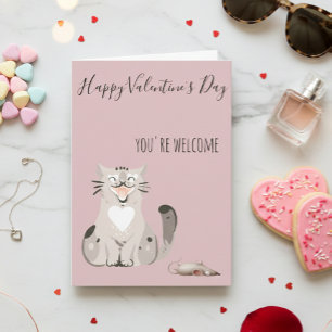 Prettige Valentijnsdag Van Grappige Kat Kaart