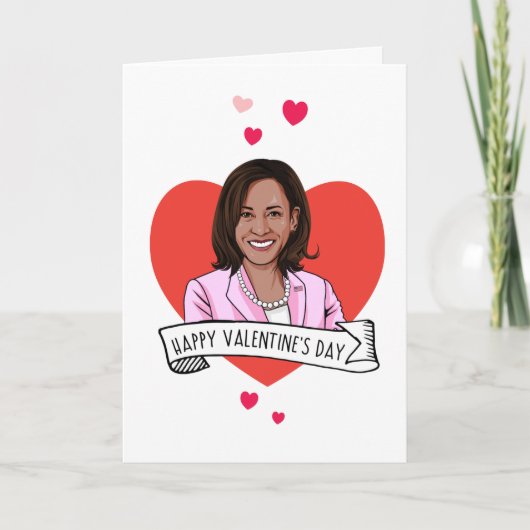 Prettige Valentijnsdag van Kamala Harris Kaart (Voorkant)