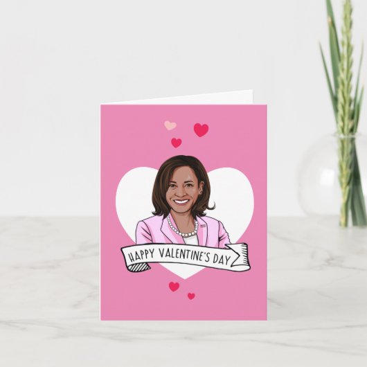 Prettige Valentijnsdag van Kamala Harris Kaart (Voorkant)