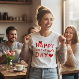 Prettige Valentijnsdag Wazige Tekst & Hart Ballonn T-shirt