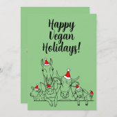 Prettige Veganische Feestdagen Wenskaart Feestdagenkaart (Voorkant / Achterkant)