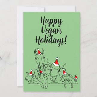 Prettige Veganische Feestdagen Wenskaart Feestdagenkaart