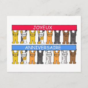 Prettige verjaardag Cartoon Cats Happy Birthday Briefkaart