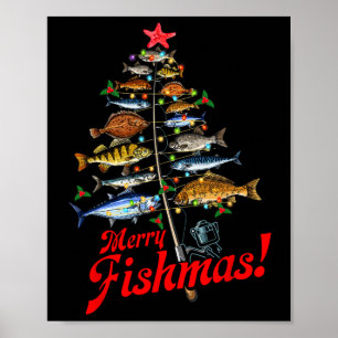 Prettige Vismis Leuk Kerstboom Lichtjes Vis Vis Poster