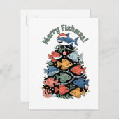 Prettige VissenKerstmis Kerstboom Vis Grappige Vis Uitnodiging Briefkaart (Voorkant / Achterkant)