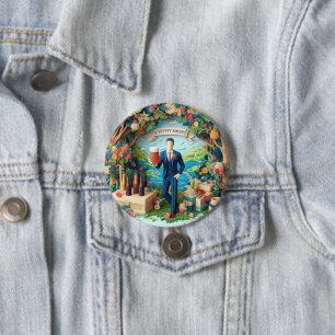 Prettige vrijgezellenfeest-vieringen ronde button 7,6 cm