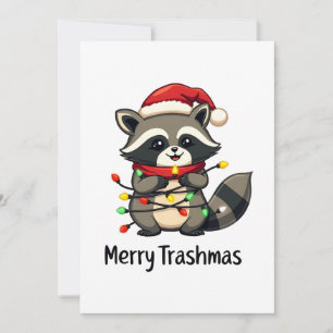 Prettige VuilnisKerstis Kerstmis Funny Wasbeer  Kaart