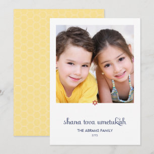 Prettige Wensen Rosh Hashanah Fotokaart Feestdagenkaart