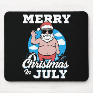 Prettigkerstfeest in juli grappige kerstman muismat