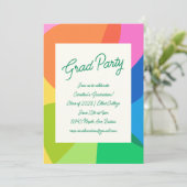 Pretttig Kleurrijk Script Dikke Regenboog Afstudee Kaart (Staand voorkant)