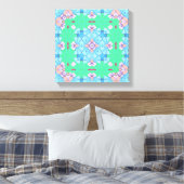 Pretty Abstract Home Wall Art Blue green and pink Canvas Afdruk (Insitu (Slaapkamer))