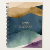 Pretty Abstract Modern Patroon Monogram  Planner (Voorkant)