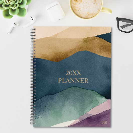 Pretty Abstract Modern Patroon Monogram  Planner