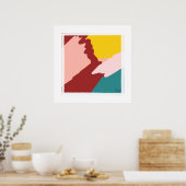 Pretty Abstracte Kunst Prints Artsy Rode Kersenvib (Keuken)