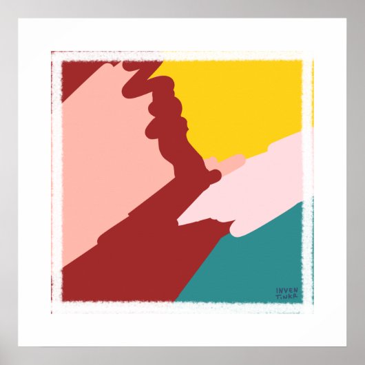 Pretty Abstracte Kunst Prints Artsy Rode Kersenvib (Voorkant)