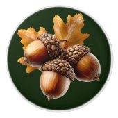 Pretty Acorns Oak Leaves   Keramische Knop (Voorkant)