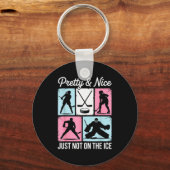 Pretty And Nice Just Not On The Ice Hockey Graphic Sleutelhanger (Voorkant)
