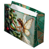 Pretty Angel Fairy Christmas Groot Cadeauzakje (Voorkant Gekanteld)