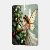 Pretty Angel Fairy Personalized Christmas Metalen Ornament (Voorkant links)