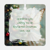Pretty Angel Fairy Personalized Christmas Metalen Ornament (Achterkant)