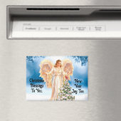 Pretty Angel With Cardinal Christmas Magnet (In Situ (Lave-vaisselle))