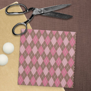 Pretty Argyle Breistijl Roze / Bruine Diamanten Stof