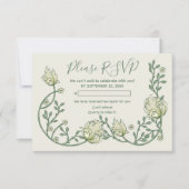 Pretty art nouveau flowers rsvp card (Devant)