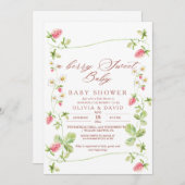 Pretty Berry Sweet Aardbei Baby Shower Kaart (Voorkant / Achterkant)