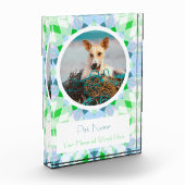 Pretty Blue Green Pet Cat Dog Memorial Keepsake Fotoblokken (Links)