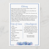 Pretty Blue Hydrangea Celebrating Life - Funeral Programma (Achterkant)