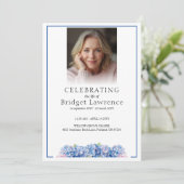 Pretty Blue Hydrangea Celebrating Life - Funeral Programma (Staand voorkant)