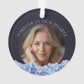 Pretty Blue Hydrangea Flowers Remembrance Memorial Ornament (achterkant)