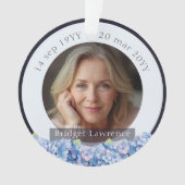 Pretty Blue Hydrangea Flowers Remembrance Memorial Ornament (voorkant)