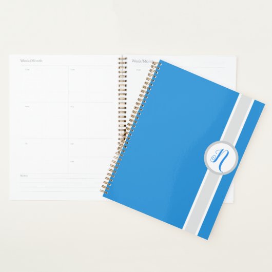 Pretty Blue Monogram Planner (Display)