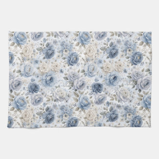Pretty Blue Rose Floral Watercolor  Theedoek