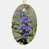 Pretty Blue Violet Purple Flower Vertical Photo Keramisch Ornament (Links)