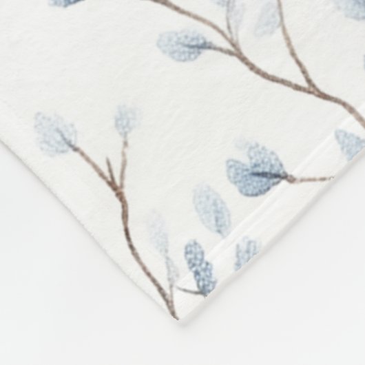 Pretty Blue White Flowers Fleece Deken (Hoek)
