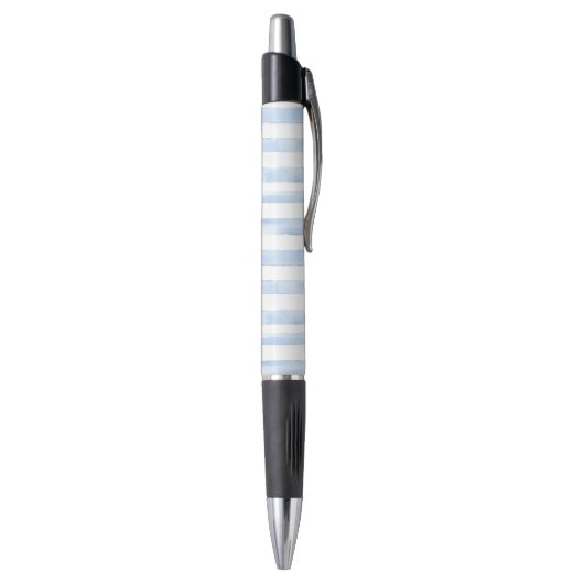 Pretty Blue White Plaid Stripes   Pen (Achterkant (Verticaal))