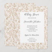 Pretty Blush Pink Floral Baby Shower Kaart (Voorkant / Achterkant)