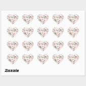 Pretty Blush Pink White Flowers Wedding Hart Sticker (Vel)