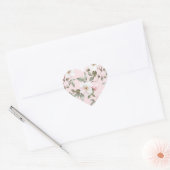 Pretty Blush Pink White Flowers Wedding Hart Sticker (Envelop)