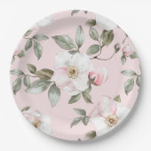 Pretty Blush Pink White Flowers Wedding Papieren Bordje (Voorkant)