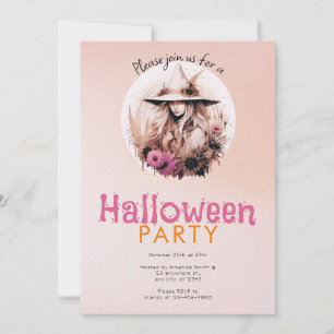 Pretty Boho Heks Ombre Halloween Feest Kaart