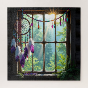 Pretty Boho Paarse Droomvanger in Raam Legpuzzel